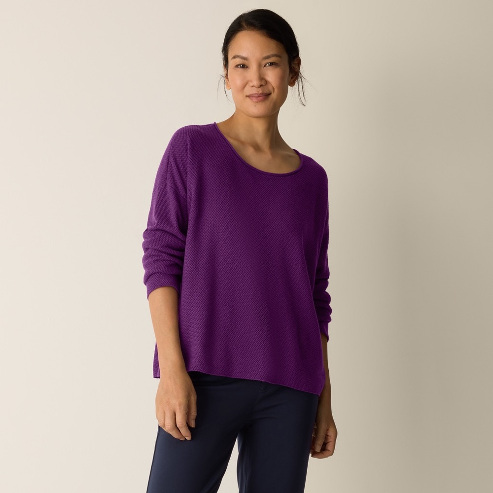 NWT Eileen Fisher Crewneck Longsleeve Viscose Blend Top
